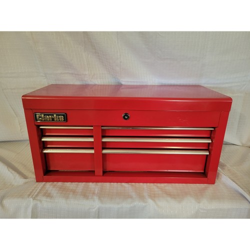Clarke red metal tool - tool, chest