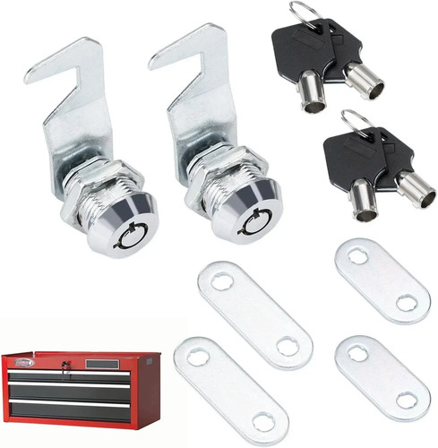 Silver tool box locks with - silver,