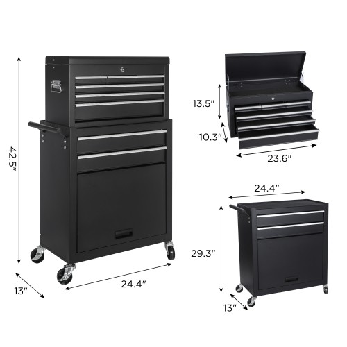 Tool chest drawer rolling - 8-drawer,
